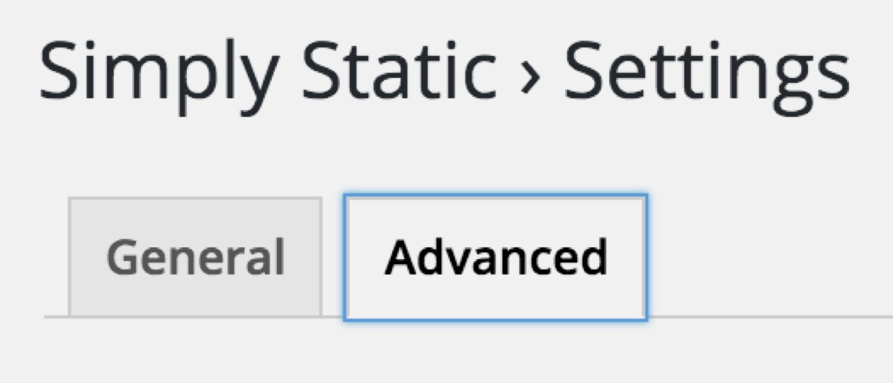 Static Site Advanced Tab